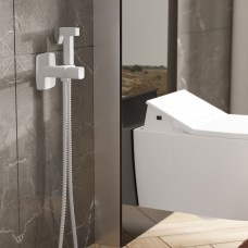 Гигиенический душ Wasserkraft Saale 9538 со смесителем, С ВНУТРЕННЕЙ ЧАСТЬЮ, белый soft-touch
