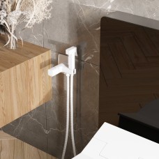 Гигиенический душ Wasserkraft Saale 9538 со смесителем, С ВНУТРЕННЕЙ ЧАСТЬЮ, белый soft-touch