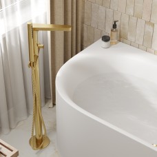 Напольный смеситель для ванны с душем Wasserkraft Schunter 8221 С ВНУТРЕННЕЙ ЧАСТЬЮ, матовое золото PVD